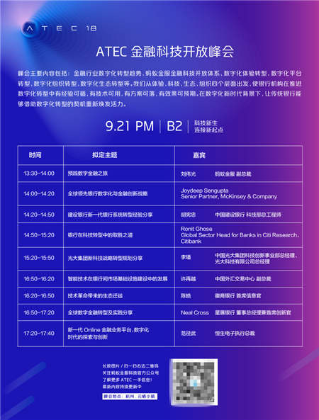 螞蟻金服2018 ATEC金融科技開(kāi)放峰會(huì)重磅來(lái)襲！
