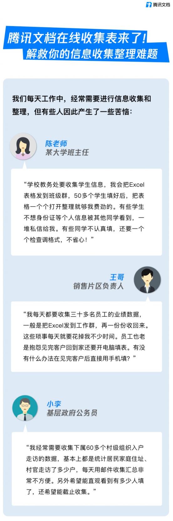 騰訊文檔在線收集表來了！解救你的信息收集整理難題