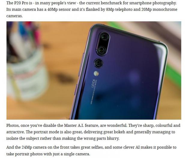 外媒評價(jià)iPhoneXS和華為P20 Pro拍照：華為是贏家！