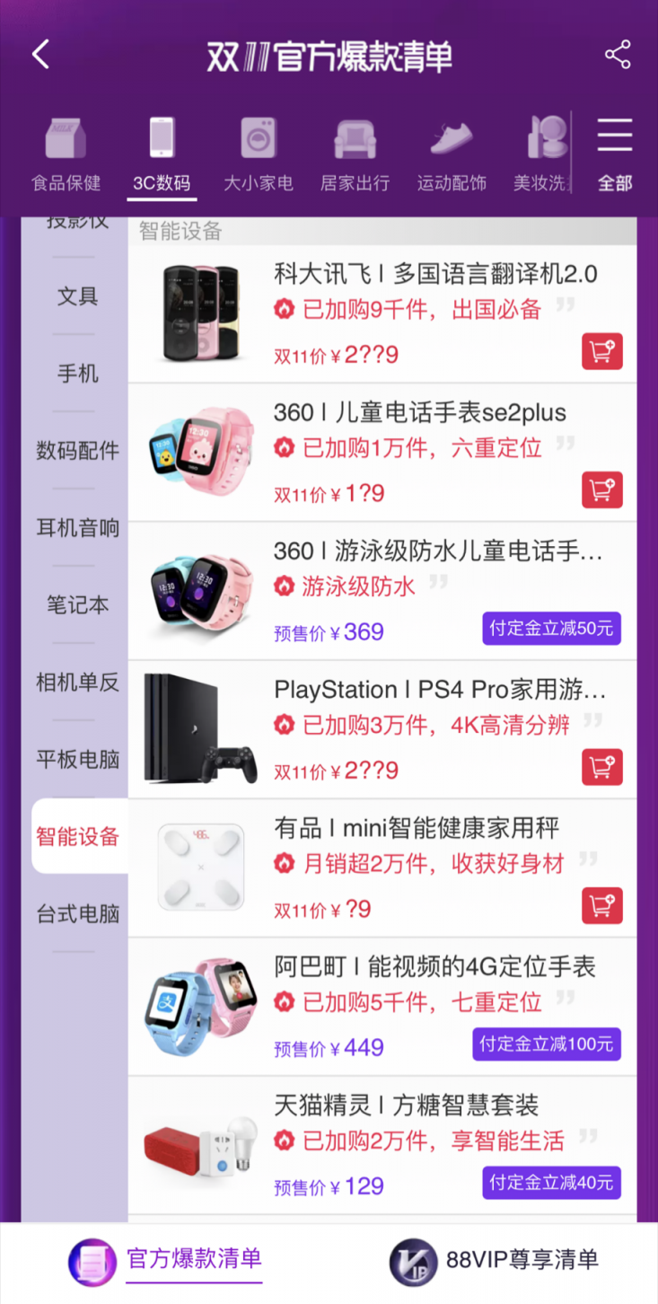 天貓雙十一爆款清單新鮮出爐，訊飛翻譯機(jī)2.0成唯一入選翻譯機(jī)
