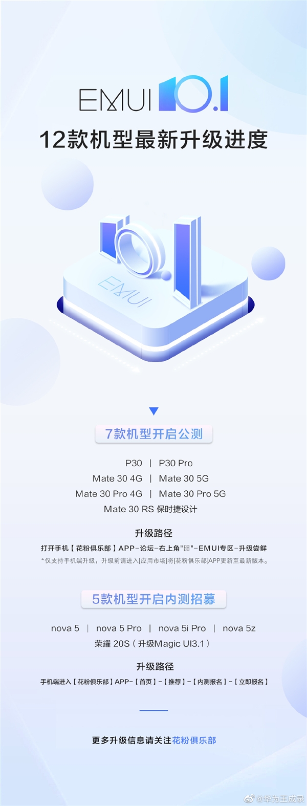 5款機型嘗鮮！華為nova 5系列開啟EMUI 10.1內(nèi)測招募