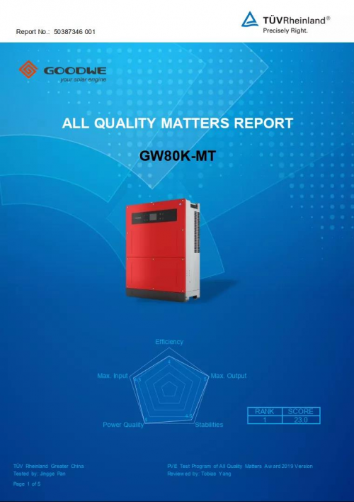 商用光伏大功率光伏逆變器80kW第一！固德威連續(xù)5年拿下唯一儲(chǔ)能系統(tǒng)優(yōu)勝獎(jiǎng)！