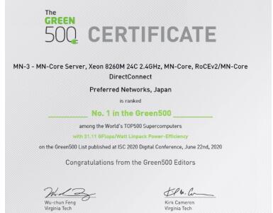 Supermicro與Preferred Networks (PFN) 聯(lián)合開發(fā)全球最節(jié)能超級計算機(jī)，榮登Green500榜首