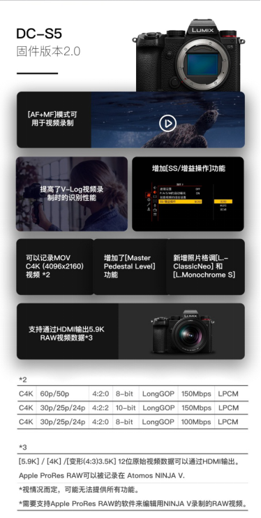 持續(xù)提升用戶體驗!松下S系、G系無反微單相機(jī)固件升級
