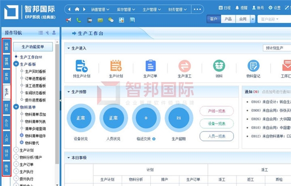 智邦國際機械加工企業(yè)ERP管理軟件，柔性一體化生產(chǎn)