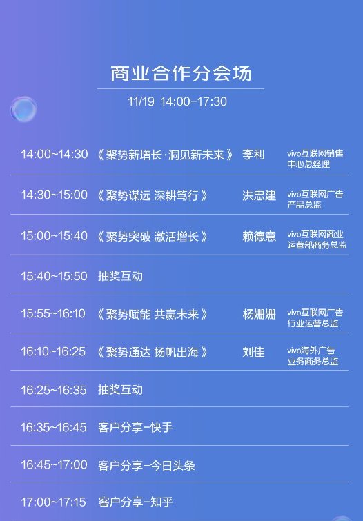 vivo開發(fā)者大會(huì)曝光匯總，各大會(huì)場(chǎng)信息都在這里了！