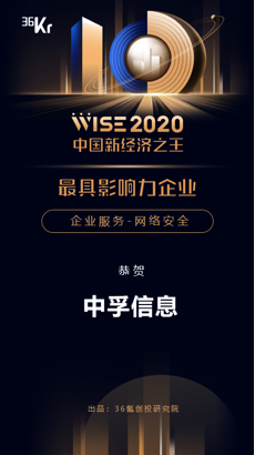打造信創(chuàng)領(lǐng)先品牌，中孚信息獲評(píng)36氪「2020最具影響力企業(yè)」