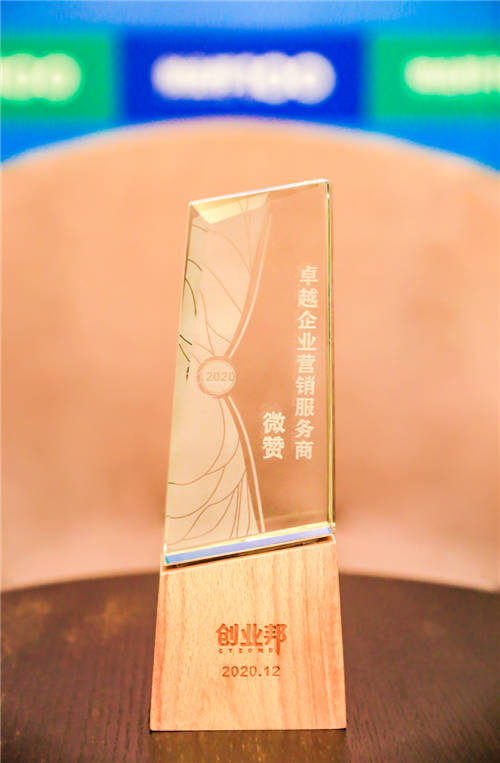 實力見證！微贊榮獲創(chuàng)業(yè)邦2020年度卓越企業(yè)營銷服務(wù)商