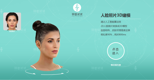 AI人工智能+面部照片3D建模，3D版捏臉美顏軟件羽跡試試成功面世