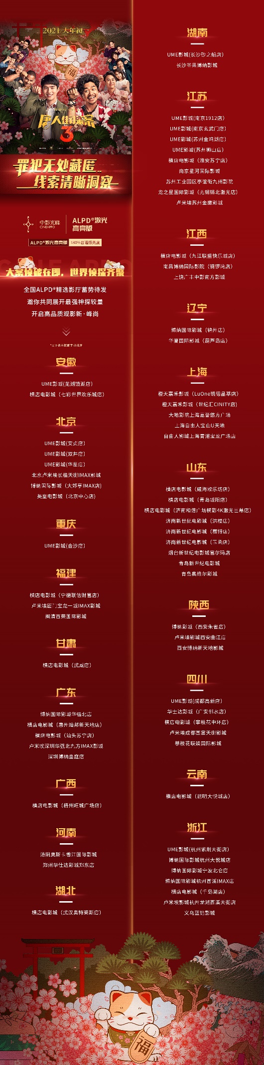 《唐人街探案3》終于要上了 這一次請選對影院，別讓真相“淹沒在黑暗中”