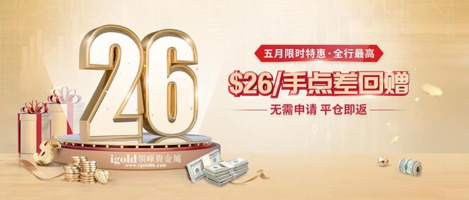 5月黃金投資信號全揭秘！領峰點差回贈加碼，助力炒黃金！