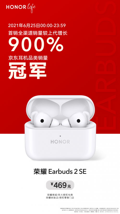 榮耀Earbuds 2 SE首銷全渠道銷量暴漲，趙明表示未來每月有重量級新品推出