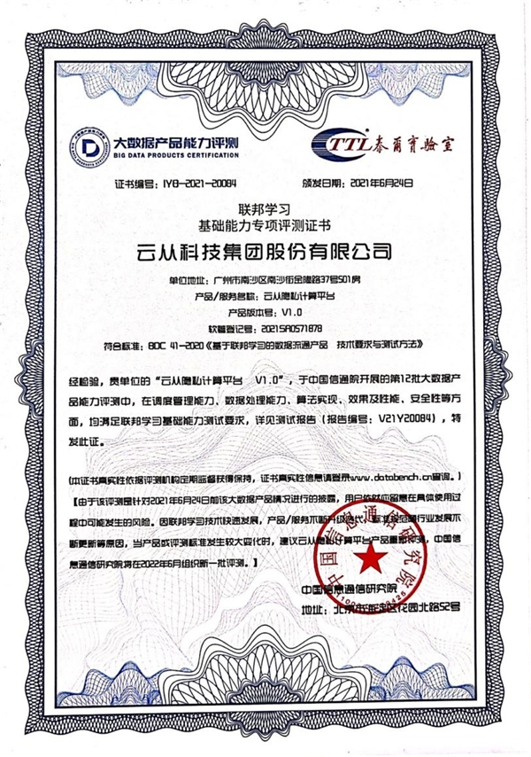 云從科技產(chǎn)品通過信通院權威評測 加速激活數(shù)據(jù)生產(chǎn)力