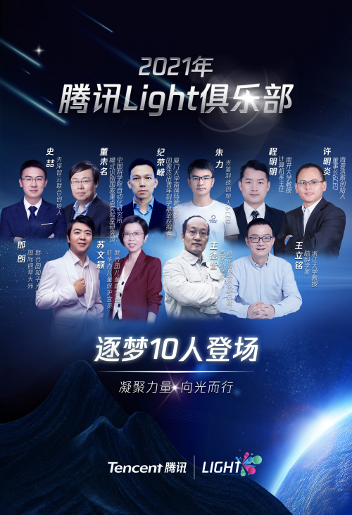 騰訊發(fā)起“Light青年俱樂部”，首批10位成員涵蓋多維領(lǐng)域