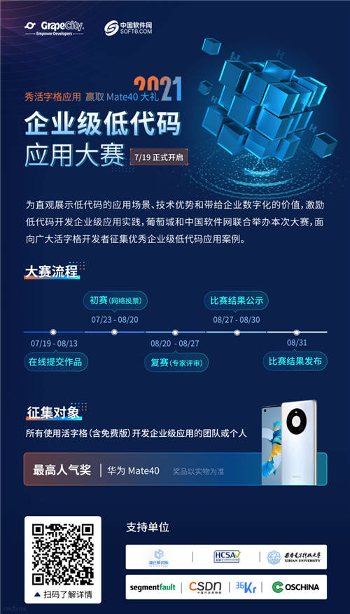 火熱進(jìn)行中！2021企業(yè)級低代碼應(yīng)用大賽，活字格應(yīng)用秀出圈