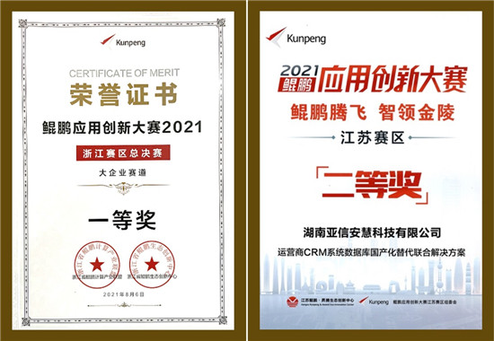 亞信科技榮膺鯤鵬應用創(chuàng)新大賽2021全國總決賽第二名