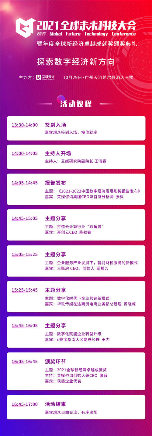 洞見數(shù)字經(jīng)濟未來，2021全球未來科技大會將于10月29日隆重舉行