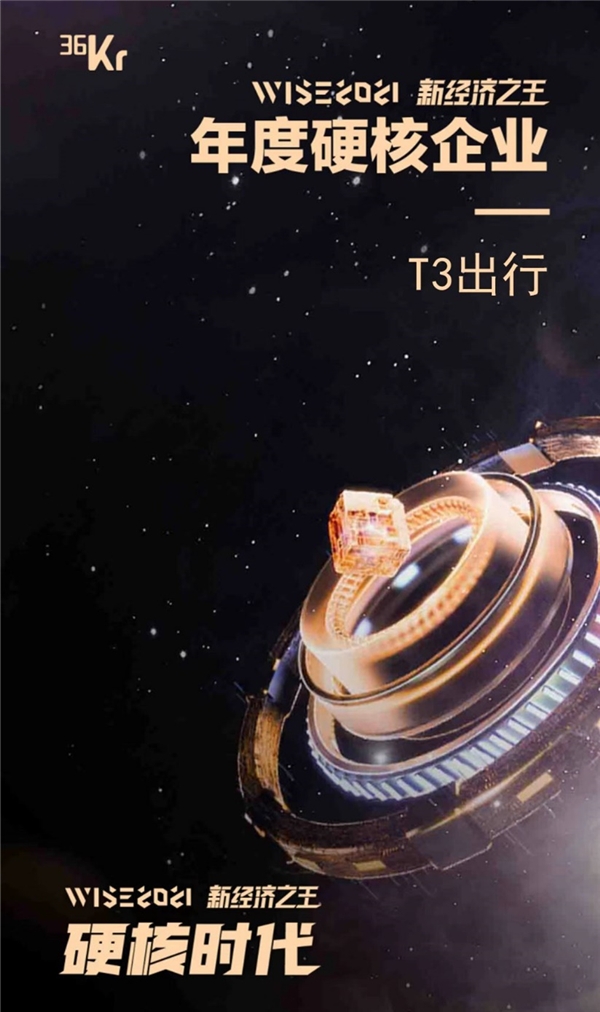 榮膺36氪WISE 2021新經(jīng)濟(jì)之王“年度硬核企業(yè)” T3出行做對(duì)了什么？
