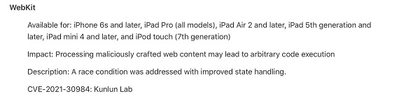 蘋果發(fā)布iOS 15.2，修復(fù)多個iPhone越獄漏洞引轟動
