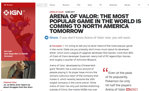 出海六年熱度不減，Arena of Valor 傳說對決再奪全球多地月活冠軍