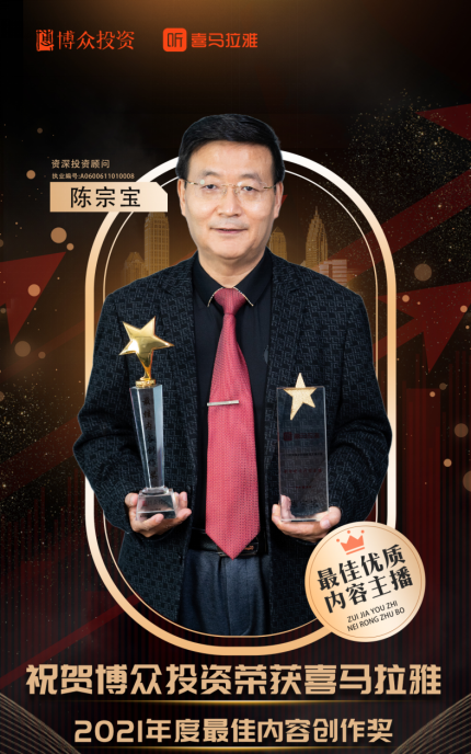 博眾投資榮膺喜馬拉雅頒獎，劉冰、陳宗寶、林杰獲優(yōu)質內容主播