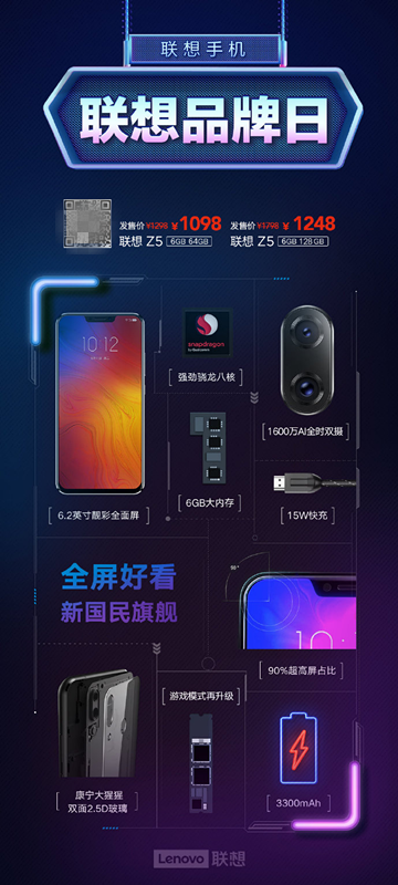 “機(jī)渴難耐”卻不知選哪個(gè)品牌？超品日聯(lián)想Z5s首降100熱銷中