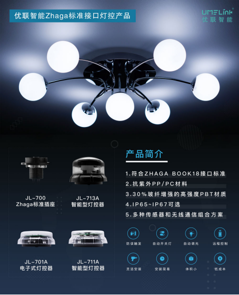 首批ZHAGA接口燈控器發(fā)布，優(yōu)聯(lián)智能推動智能互聯(lián)標準化未來