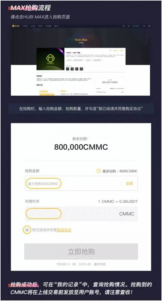 Hubi Max打新計劃正式開啟，80萬枚CMMC限時搶購中