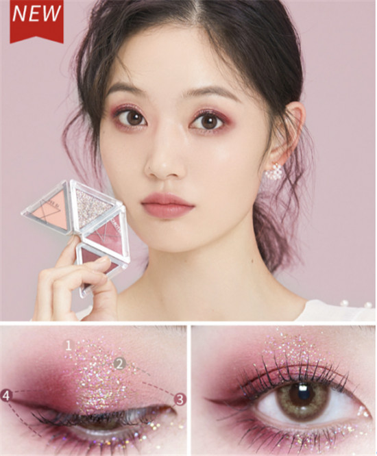 拔草稚優(yōu)泉四色折疊眼影，get張?jiān)评椎摹懊馈?/></p><p>三、#112玫瑰星河</p><p>新推出的#112玫瑰星河色盤是煙霞紫與銀河金蔥閃的浪漫碰撞,今年流行的紫色搭配頗具浪漫少女心的粉色,再輔以金蔥閃的錦上添花,打造仙氣又神秘的撩人眼眸,玫瑰星河眼妝脫穎而出,讓你美得耀眼。</p><p align=