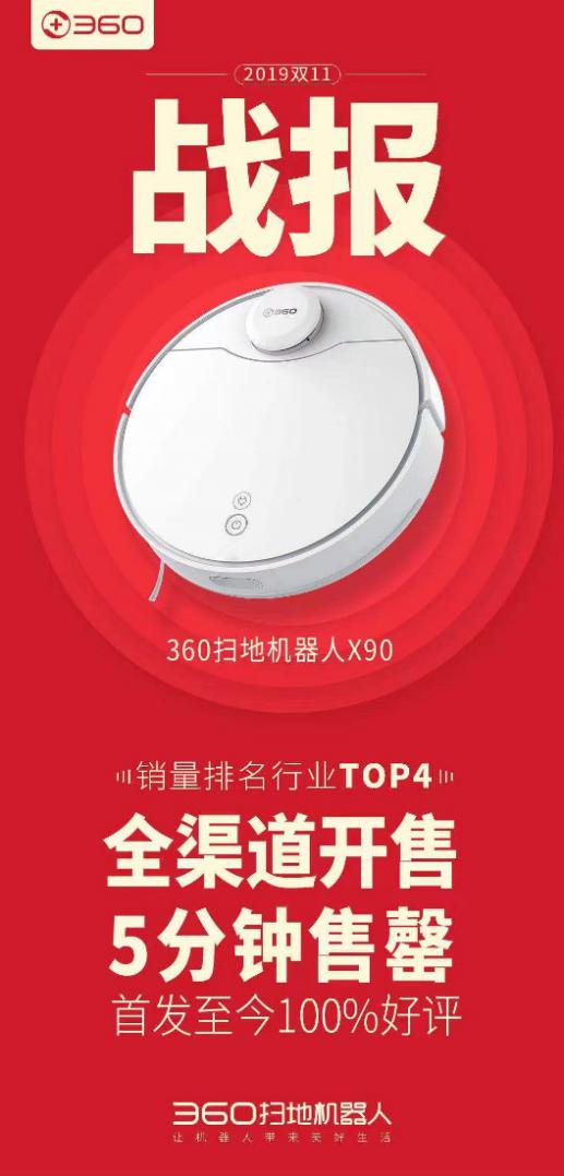 雙十一爆品誕生！360掃地機(jī)器人X90五分鐘售罄