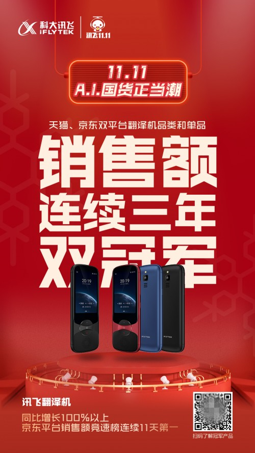 雙十一戰(zhàn)績哪家強？人工智能產(chǎn)品看科大訊飛六冠王！