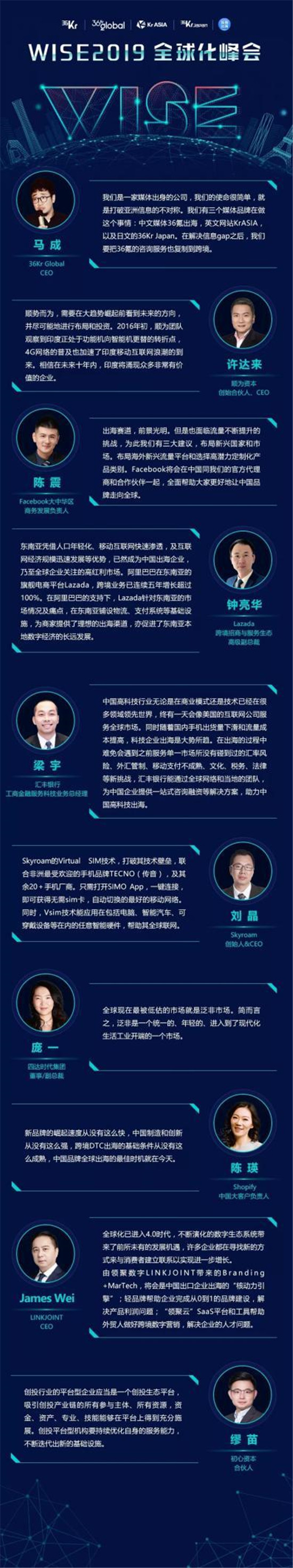 全球化浪潮下，中國企業(yè)出海的機(jī)遇與挑戰(zhàn)丨WISE2019全球化峰會(huì)