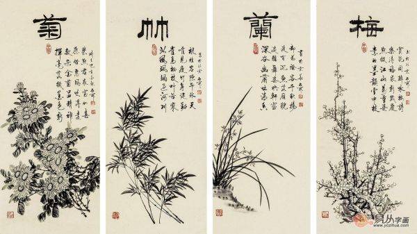 客廳內(nèi)掛什么字畫好，吉祥又有品的名家石開花鳥畫匯總