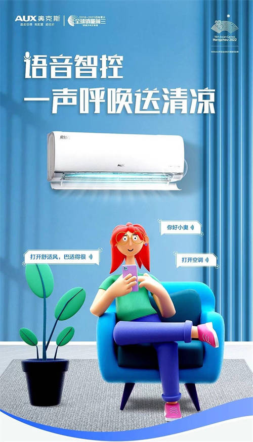 科技潮電領(lǐng)風(fēng)潮，奧克斯2022年智能語音空調(diào)銷量全球第一