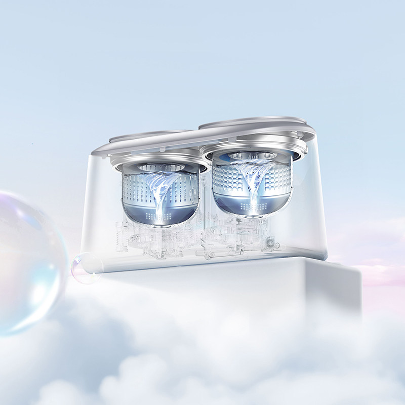 不手洗、不晾曬！小熊電器雙艙洗衣機：分區(qū)洗脫烘全搞定